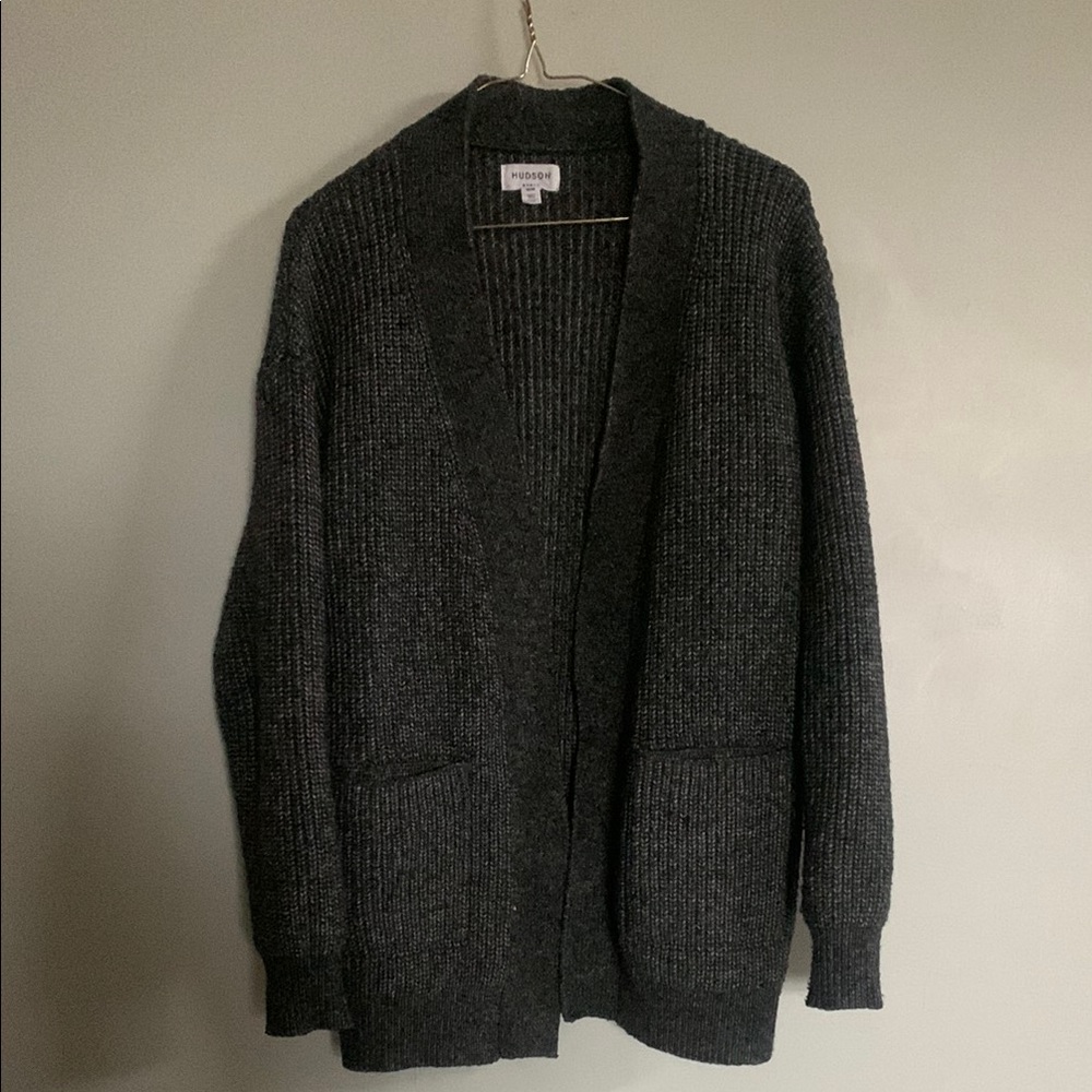 Hudson North Gray Cardigan Sweater with Cozy Knit